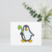 Penguin bij Hockey met Hockey bat Briefkaart (Staand voorkant)