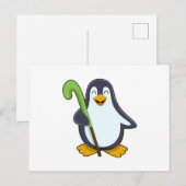 Penguin bij Hockey met Hockey bat Briefkaart (Voorkant / Achterkant)
