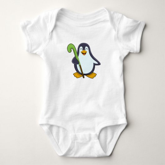 Penguin bij Hockey met Hockey bat Romper (Voorkant)