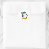 Penguin bij Hockey met Hockey bat Ronde Sticker (Tas)