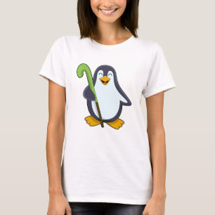 Penguin bij Hockey met Hockey bat T-shirt