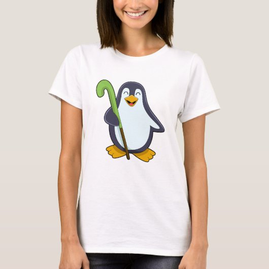 Penguin bij Hockey met Hockey bat T-shirt (Voorkant)