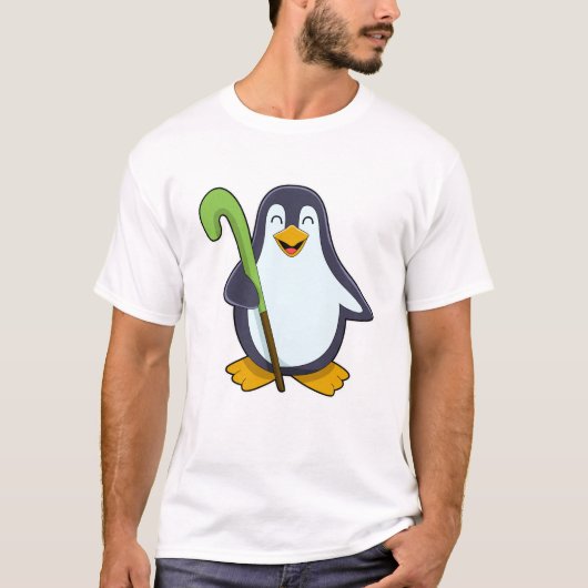 Penguin bij Hockey met Hockey bat T-shirt (Voorkant)