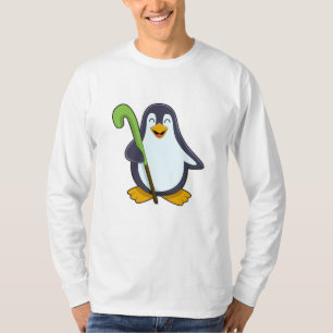 Penguin bij Hockey met Hockey bat T-shirt