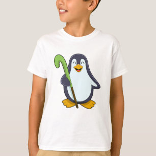 Penguin bij Hockey met Hockey bat T-shirt