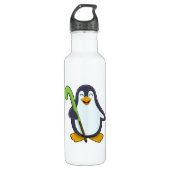 Penguin bij Hockey met Hockey bat Waterfles (Voorkant)