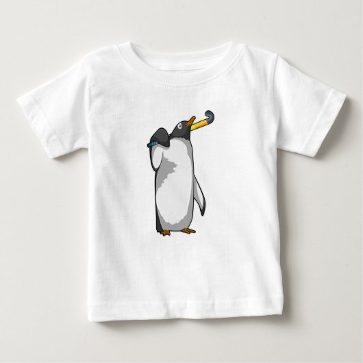Penguin bij Hockey met Hockey stick (Voorkant)
