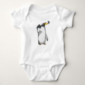 Penguin bij Hockey met Hockey stick Romper (Voorkant)