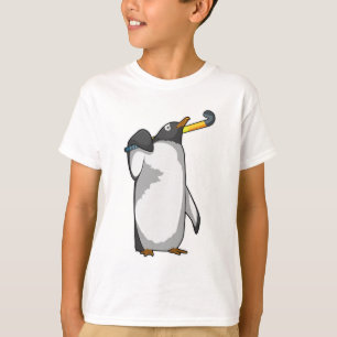 Penguin bij Hockey met Hockey stick T-shirt