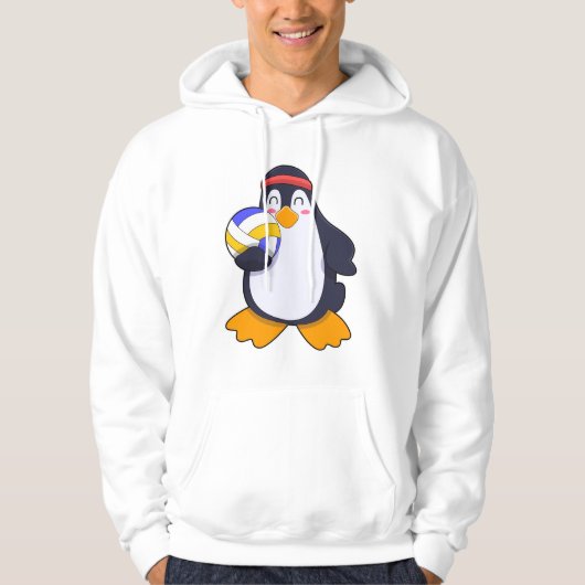 Penguin bij volleybalsport hoodie (Voorkant)