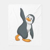 Penguin bij Yoga Stretching Fleece Deken (Voorkant)