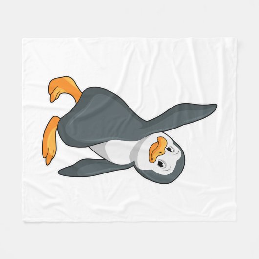 Penguin bij Yoga Stretching Fleece Deken (Voorkant (Horizontaal))