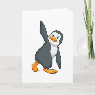 Penguin bij Yoga Stretching Kaart