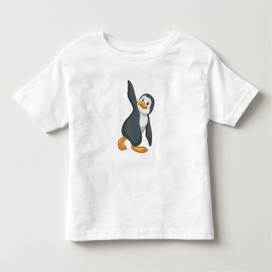 Penguin bij Yoga Stretching Kinder Shirts (Voorkant)