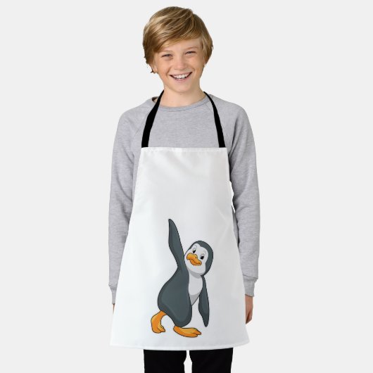 Penguin bij Yoga Stretching Schort (Gedragen)