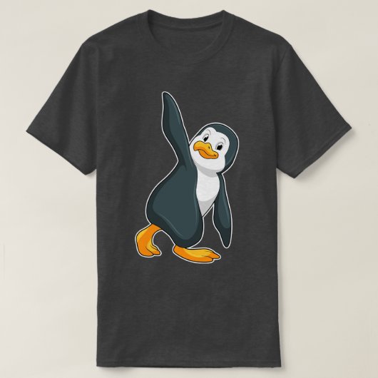 Penguin bij Yoga Stretching T-shirt (Design voorkant)