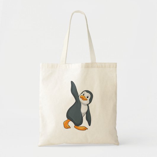Penguin bij Yoga Stretching Tote Bag (Voorkant)