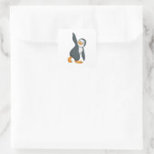 Penguin bij Yoga Stretching Vierkante Sticker (Tas)