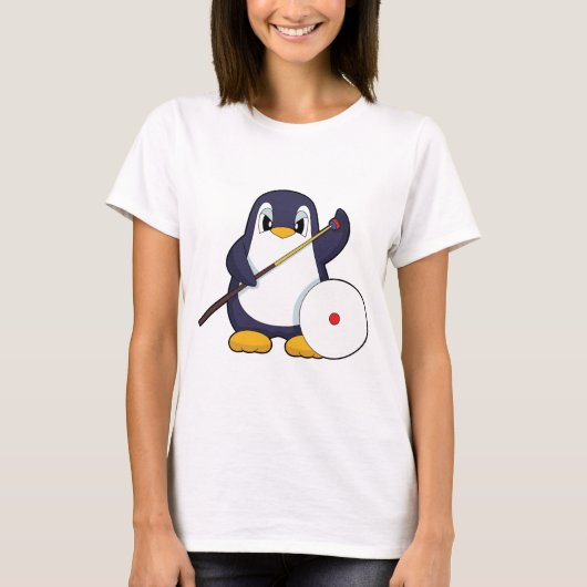Penguin Billiard Queue T-shirt (Voorkant)