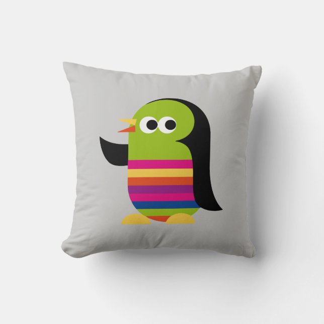 Penguin Bird Antarctica Cute Pillow Kussen (Voorkant)