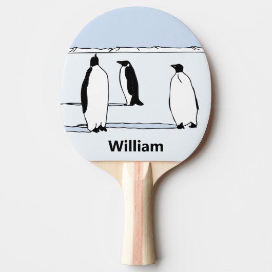 Penguin Bird Cool Gepersonaliseerde Blauwe Tafel T Tafeltennisbatje (Voorkant)
