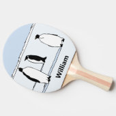 Penguin Bird Cool Gepersonaliseerde Blauwe Tafel T Tafeltennisbatje (Zijkant)