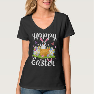 Penguin Bird Easter Egg Floral Penguin Eas T-shirt