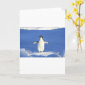 Penguin Bird Feathers Black White Persoonlijke naa Kaart (Gele Bloem)