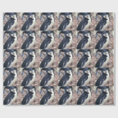 Penguin Bird Leuk Dier Zwart Wit Water Cadeaupapier (Vlak)