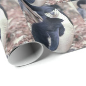 Penguin Bird Leuk Dier Zwart Wit Water Cadeaupapier (Rol Hoek)