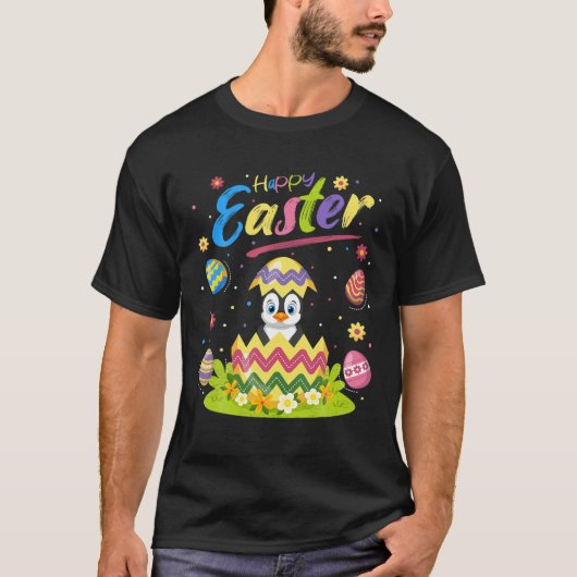 Penguin Bird Lover Funny Easter Egg Penguin Happy T-shirt (Voorkant)