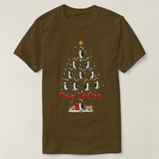 Penguin Bird Lover Matching Santa Penguin Christma T-shirt (Design voorkant)