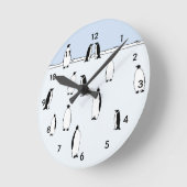 Penguin Bird Snow Cool Blue Penguin Lover Gift Ronde Klok (Hoek)