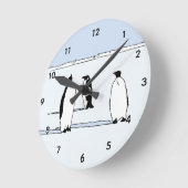 Penguin Bird Snow Cool Blue Penguin Lover Gift Ronde Klok (Hoek)