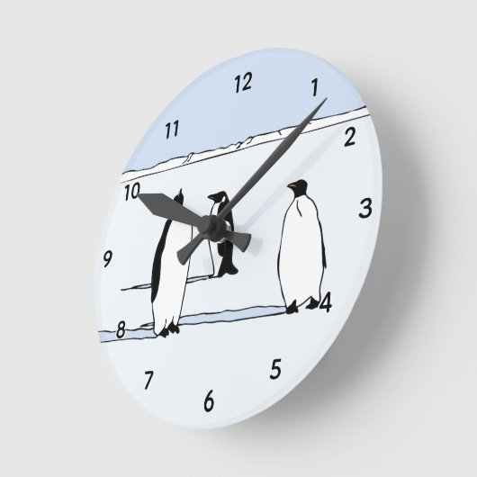 Penguin Bird Snow Cool Blue Penguin Lover Gift Ronde Klok (Hoek)