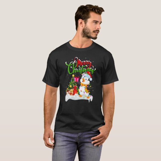 Penguin Bird  Xmas Decorations Santa Penguin Chris T-shirt (Voorkant volledig)