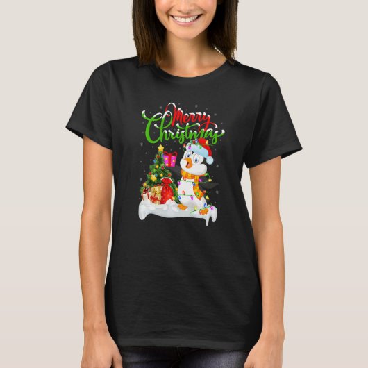 Penguin Bird Xmas Decorations Santa Penguin Chris T-shirt (Voorkant)
