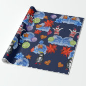 Penguin Birds Wrapping Paper Cadeaupapier (Uitgerold)