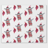 Penguin Birds Wrapping Paper Cadeaupapier (Vlak)
