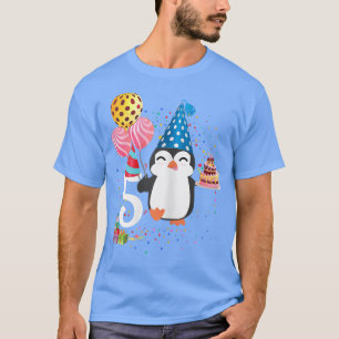 Penguin Birthday 5 Years Old Penguin 5th Birthday T-shirt