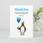 Penguin Birthday Bedankkaart (Staand voorkant)