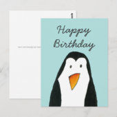 Penguin Birthday Card Briefkaart (Voorkant / Achterkant)