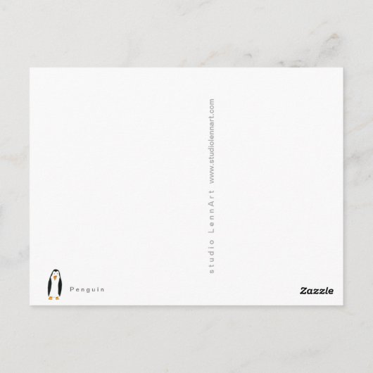 Penguin Birthday Card Briefkaart (Achterkant)