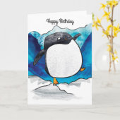 Penguin Birthday Card Kaart (Gele Bloem)
