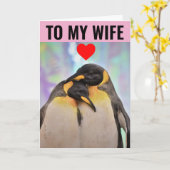 PENGUIN BIRTHDAY-KAART VOOR WIFE KAART (Gele Bloem)