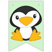 Penguin Birthday Party Green Vlaggetjes (Eerste vlag)