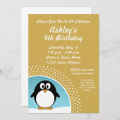 Penguin Birthday Party Invitation Kaart (Voorkant / Achterkant)
