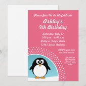 Penguin Birthday Party Invitation Kaart (Voorkant / Achterkant)