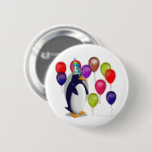 Penguin Birthday Party Ronde Button 5,7 Cm (Voorkant /achterkant)