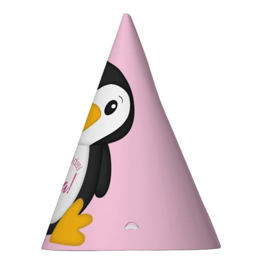 Penguin Birthday Party roze Feesthoedjes (Rechts)